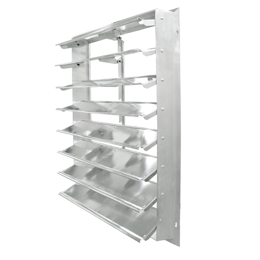 Planta Greenhouses Shutter Exhaust Fan with extruded aluminum frame and aircraft-grade aluminum shutters